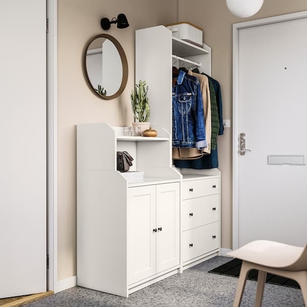 HAUGA - Storage combination, white, 139x46x199 cm - best price from Maltashopper.com 49388636