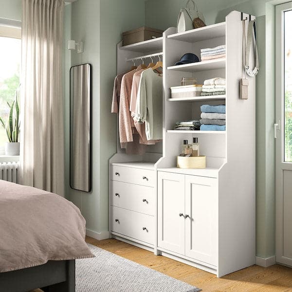 Ikea HAUGA - Storage combination, white, 139x46x199 cm
