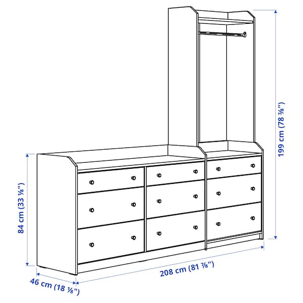 Ikea HAUGA - Storage combination, white, 208x199 cm
