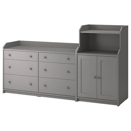 HAUGA - Storage combination, grey, 208x116 cm