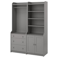 HAUGA - Storage combination, grey, 139x46x199 cm - best price from Maltashopper.com 29388637