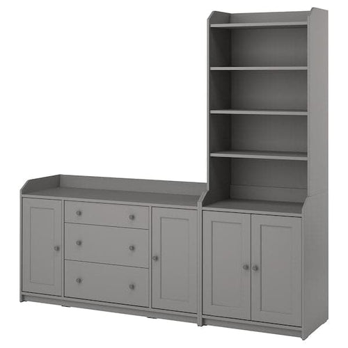 HAUGA - Storage combination, grey, 210x46x199 cm