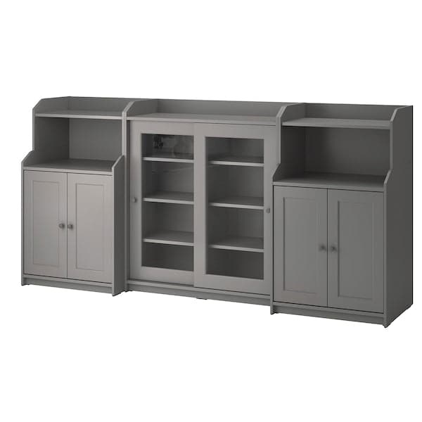 HAUGA - Storage combination, grey, 244x46x116 cm - best price from Maltashopper.com 09388643