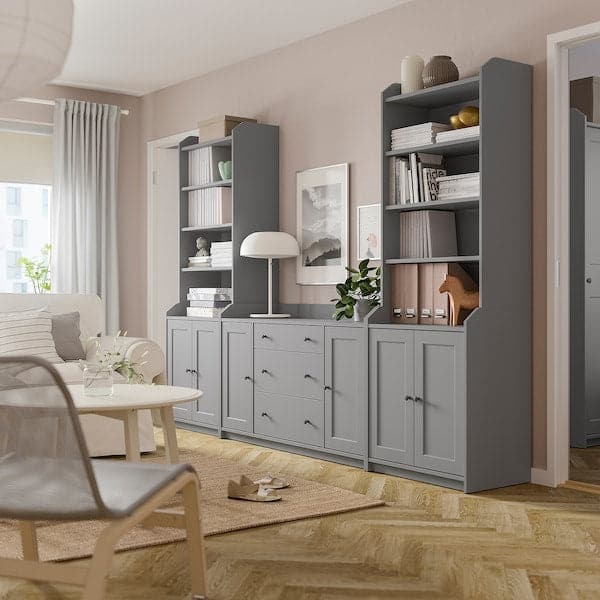 Ikea HAUGA - Storage combination, grey, 279x46x199 cm