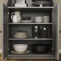 HAUGA - Storage combination, grey, 210x46x199 cm - best price from Maltashopper.com 89388639