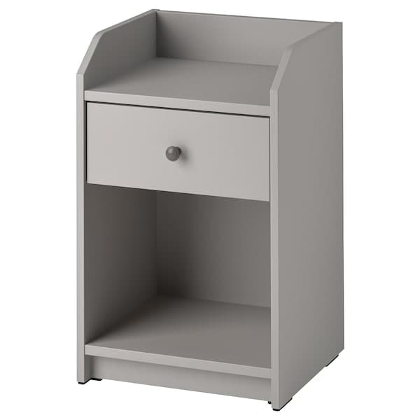 HAUGA - Bedside table, grey, 40x36 cm