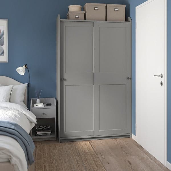Ikea HAUGA - Bedside table, grey, 40x36 cm