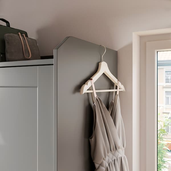 Ikea HAUGA - Wardrobe with sliding doors, grey, 118x55x199 cm