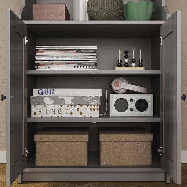 HAUGA - High cabinet with 2 doors, grey, 70x199 cm - best price from Maltashopper.com 60415054