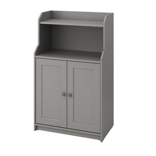 HAUGA - Cabinet with 2 doors, grey, 70x116 cm