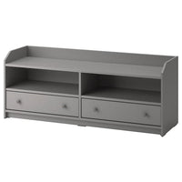 HAUGA - TV bench, grey, 138x36x54 cm - best price from Maltashopper.com 40415045