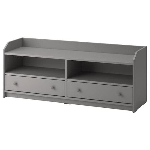 HAUGA - TV bench, grey, 138x36x54 cm