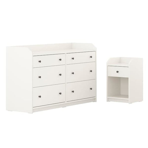 HAUGA - Bedroom furniture, set of 2, white