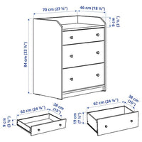 HAUGA - Bedroom furniture, set of 3, white - best price from Maltashopper.com 59483384