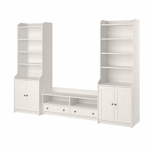 Ikea HAUGA - TV/storage combination, white, 277x46x199 cm
