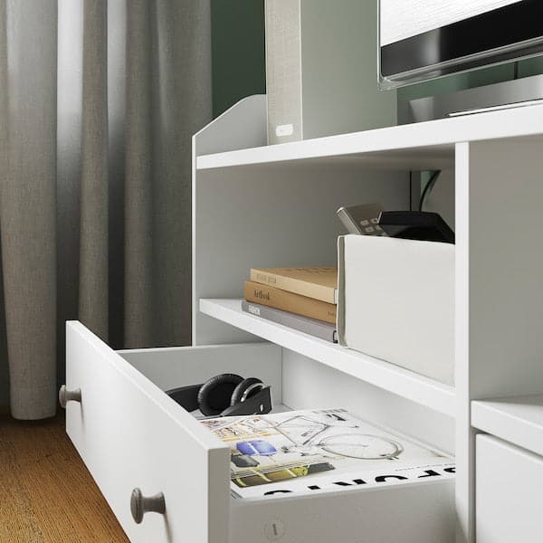 HAUGA - TV/storage combination, white, 277x46x116 cm - best price from Maltashopper.com 99388436