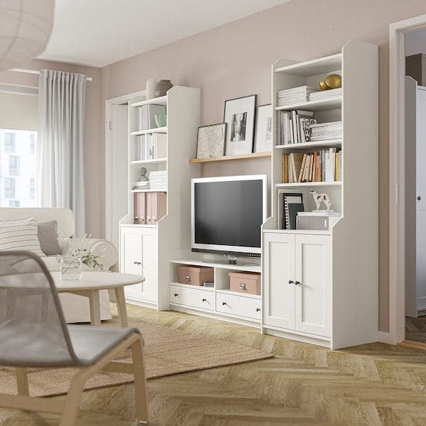 Ikea HAUGA - TV/storage combination, white, 277x46x199 cm