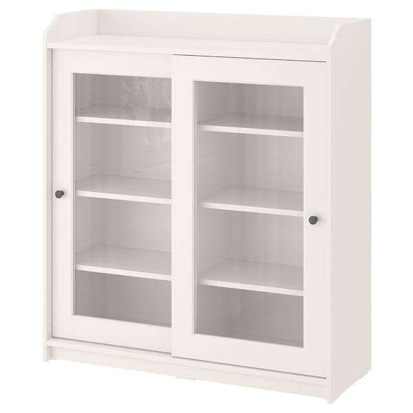 Ikea HAUGA - Glass-door cabinet, white, 105x116 cm