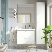 HAVBÄCK - High cabinet with door, white, 40x35x195 cm - best price from Maltashopper.com 40535000