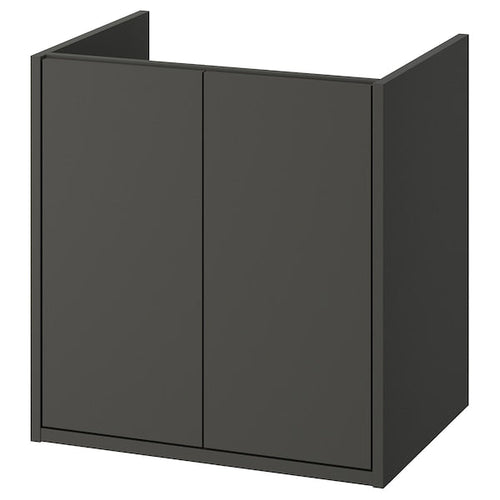HAVBÄCK - Wash-stand with doors, dark grey, 60x48x63 cm