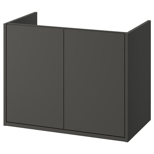 HAVBÄCK - Wash-stand with doors, dark grey, 80x48x63 cm