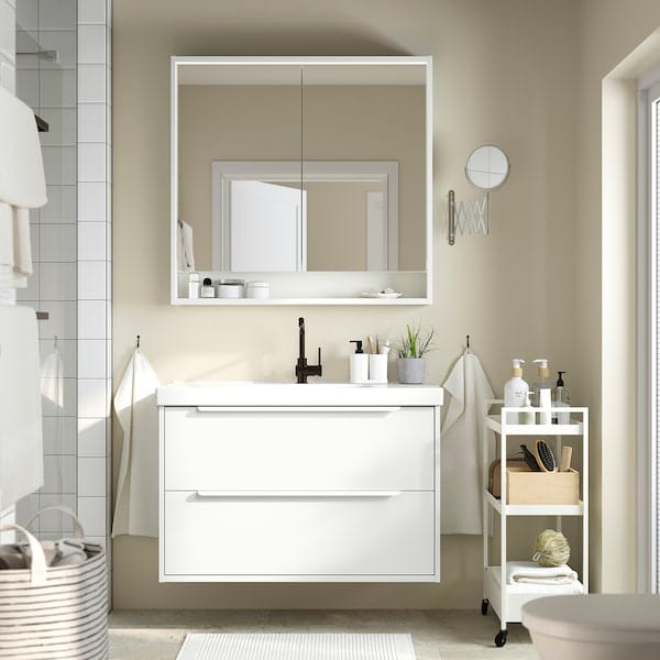 Ikea HAVBÄCK - Wash-stand with drawers, white, 100x48x63 cm