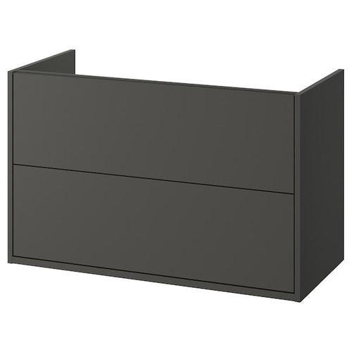 HAVBÄCK - Wash-stand with drawers, dark grey, 100x48x63 cm