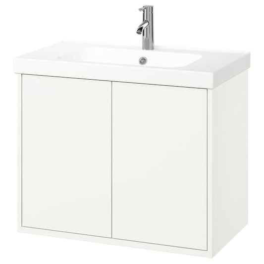 Ikea HAVBÄCK / ORRSJÖN - Washbasin / washbasin unit/mixer, white,82x49x69 cm
