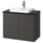 HAVBÄCK / ORRSJÖN wash-stnd w doors/wash-basin/tap, dark grey/black marble effect, 82x49x71 cm