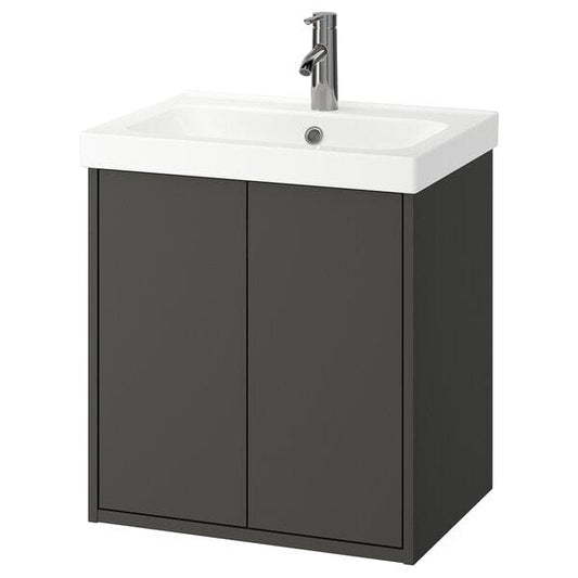 Ikea HAVBÄCK / ORRSJÖN - Washbasin / washbasin unit / mixer, dark grey,62x49x69 cm