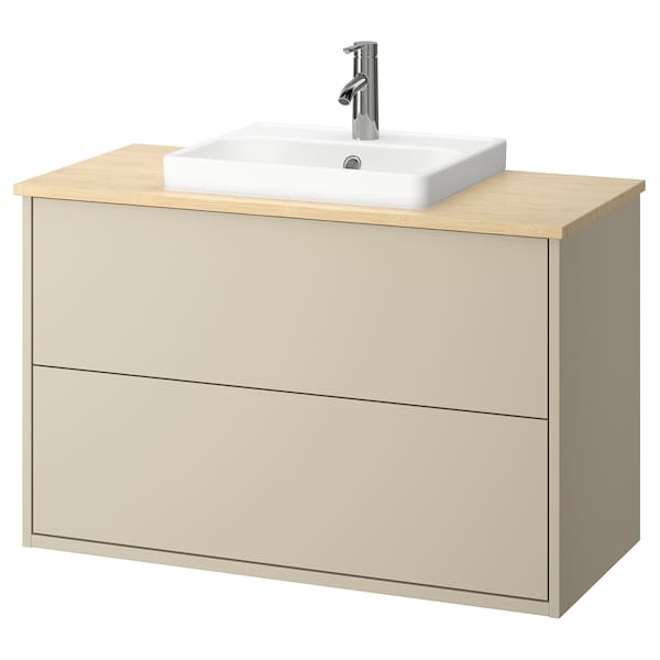 Ikea HAVBÄCK / ORRSJÖN - Washbasin/drawer unit/misc, beige/light bamboo,102x49x71 cm