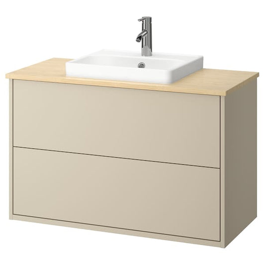 Ikea HAVBÄCK / ORRSJÖN - Washbasin/drawer unit/misc, beige/light bamboo,102x49x71 cm