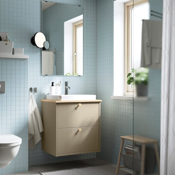 Ikea HAVBÄCK / ORRSJÖN - Washbasin/drawer unit/misc, beige/light bamboo,62x49x71 cm