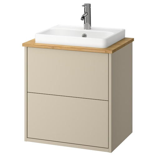 HAVBÄCK / ORRSJÖN - Washbasin/drawer/misc cabinet, beige/beige, 62x49x71 cm