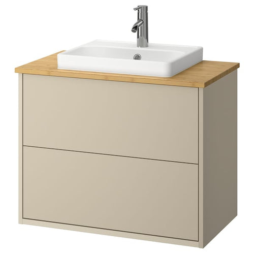HAVBÄCK / ORRSJÖN - Washbasin/drawer/misc cabinet, beige/beige, 82x49x71 cm