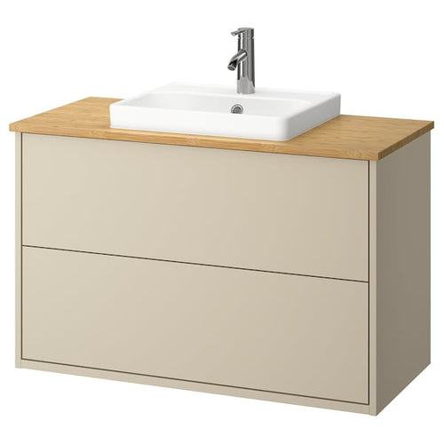 HAVBÄCK / ORRSJÖN - Washbasin/drawer unit/misc, beige/amber,102x49x71 cm