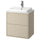 HAVBÄCK / ORRSJÖN - Washbasin/drawer/misc cabinet, beige/white marble effect,62x49x71 cm
