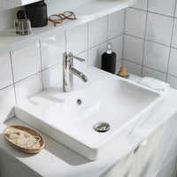 HAVBÄCK / ORRSJÖN - Washbasin/drawer/misc cabinet, beige/white marble effect,82x49x71 cm - best price from Maltashopper.com 09521374