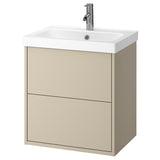 HAVBÄCK / ORRSJÖN wash-stnd w drawers/wash-basin/tap, beige, 62x49x69 cm