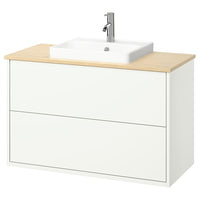 HAVBÄCK / ORRSJÖN - Washbasin/drawer unit/misc, white/light bamboo,102x49x71 cm - best price from Maltashopper.com 89521544