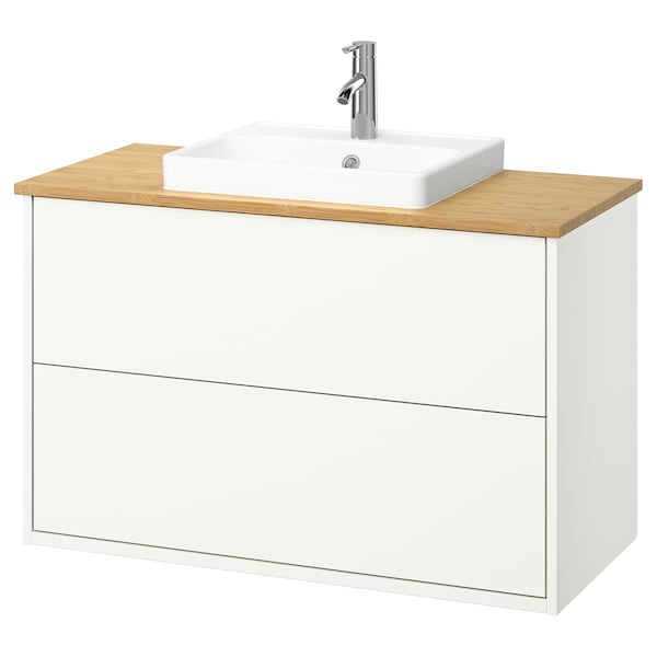 Ikea HAVBÄCK / ORRSJÖN - Washbasin/drawer/misc cabinet, white/bamboo,102x49x71 cm