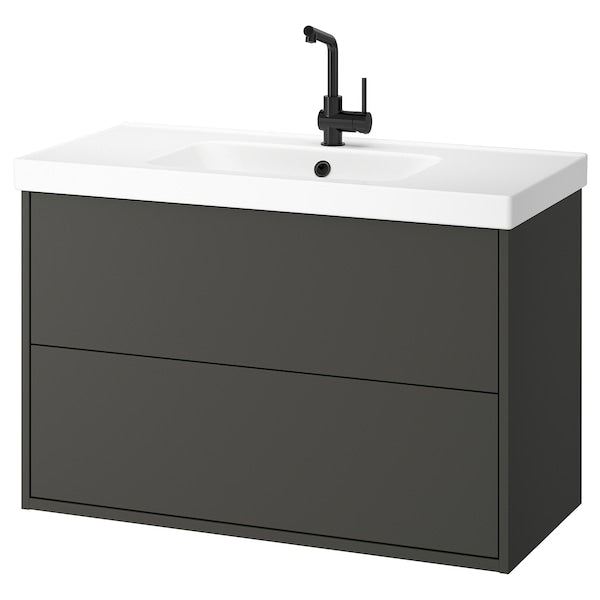 HAVBÄCK / ORRSJÖN - Washbasin/drawer/misc cabinet, dark grey,102x49x69 cm - best price from Maltashopper.com 29521325