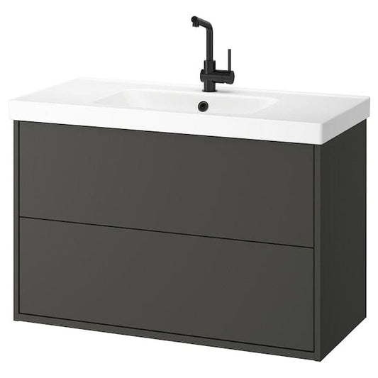 Ikea HAVBÄCK / ORRSJÖN - Washbasin/drawer/misc cabinet, dark grey,102x49x69 cm