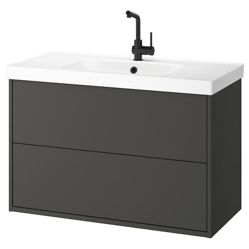 HAVBÄCK / ORRSJÖN - Washbasin/drawer/misc cabinet, dark grey,102x49x69 cm