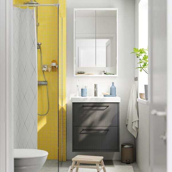 Ikea HAVBÄCK / ORRSJÖN - Washbasin/drawer/misc cabinet, dark grey,62x49x69 cm