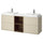 HAVBÄCK / ORRSJÖN wash-stand/wash-basins/taps, beige/brown oak effect/white marble effect, 162x49x71 cm