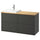 HAVBÄCK / ORRSJÖN - Washbasin / washbasin/mixer unit, dark grey / bamboo,122x49x71 cm