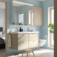 HAVBÄCK / ORRSJÖN - Washbasin/blender cabinet, beige,122x49x69 cm - best price from Maltashopper.com 29528534