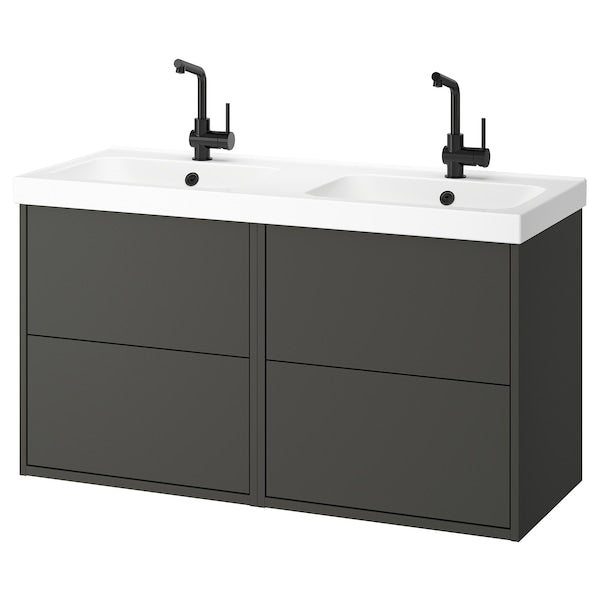 HAVBÄCK / ORRSJÖN - Washbasin/blender cabinet, dark grey,122x49x69 cm - best price from Maltashopper.com 49528533