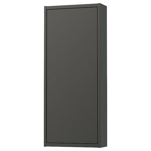 HAVBÄCK - Wall cabinet with door, dark grey, 40x15x95 cm
